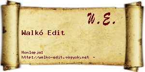 Walkó Edit névjegykártya